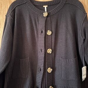 Free People Black Cardigan Sweater NWT sz XS